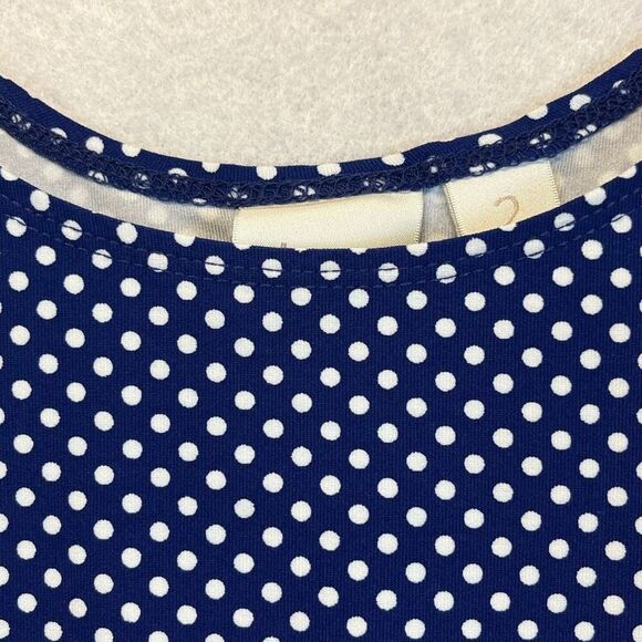 CHICO'S Tank Top Women's Size 2 Blue White Sleeveless Polka Dot Scoop Layering - Picture 3 of 13